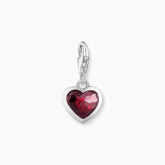 Thomas Sabo Charm piedra roja en talla corazón