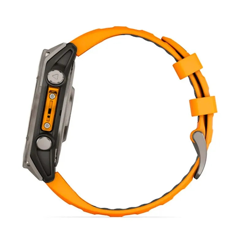 Garmin Reloj para hombre FENIX 8 47mm Zafiro Amoled Titanio con correa de silicona naranja ref: 010-02904-11