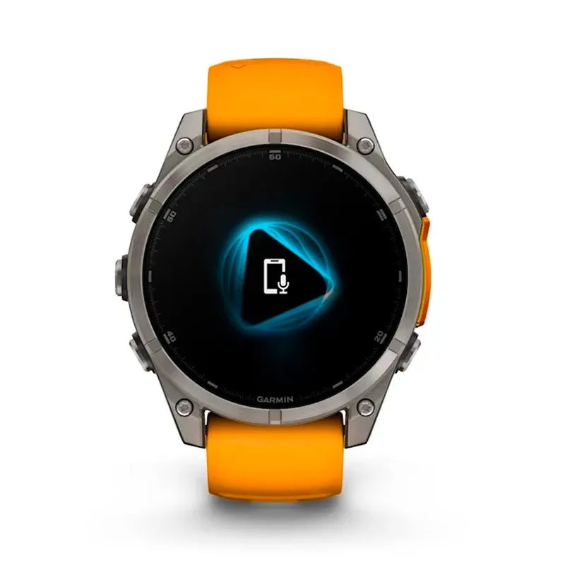 Garmin Reloj para hombre FENIX 8 47mm Zafiro Amoled Titanio con correa de silicona naranja ref: 010-02904-11