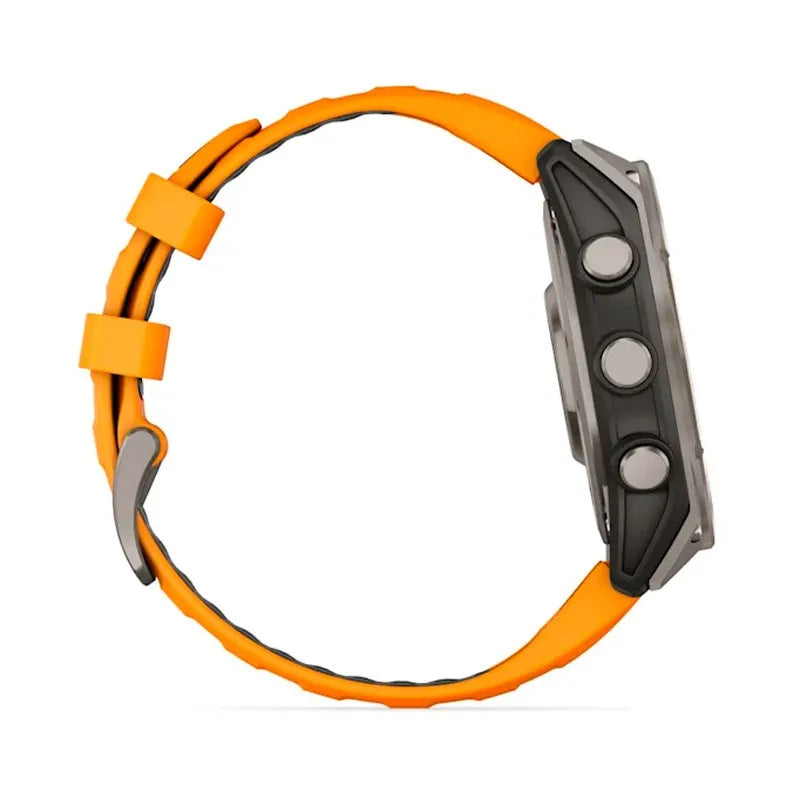 Garmin Reloj para hombre FENIX 8 47mm Zafiro Amoled Titanio con correa de silicona naranja ref: 010-02904-11