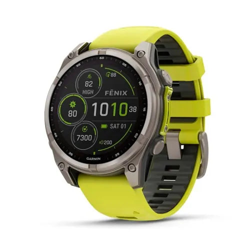 Garmin Reloj para hombre FENIX 8 47mm Zafiro Solar TFT Titanio con correa de silicona amarilla ref: 010-02906-21