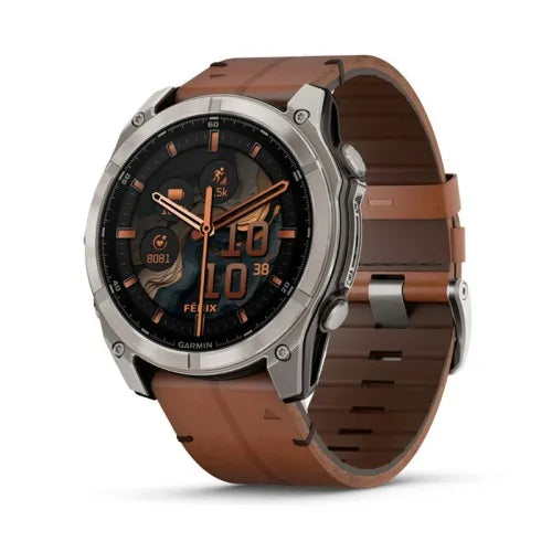 Garmin Reloj para hombre FENIX 8 51mm Premium Amoled Titanio con correa de cuero marrón ref: 010-02905-40 (copia)