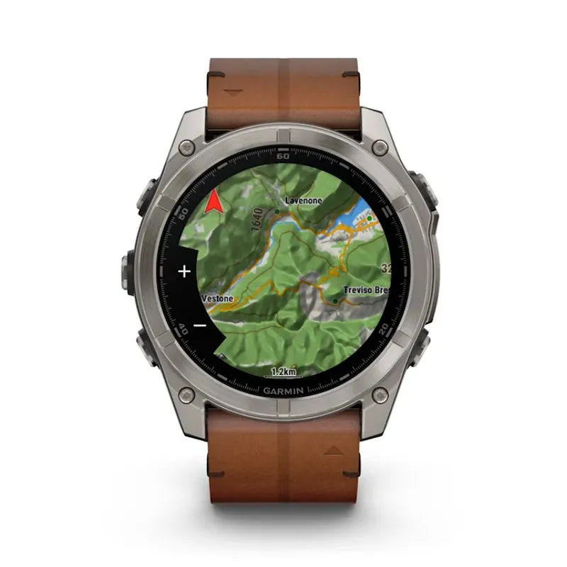 Garmin Reloj para hombre FENIX 8 51mm Premium Amoled Titanio con correa de cuero marrón ref: 010-02905-40 (copia)