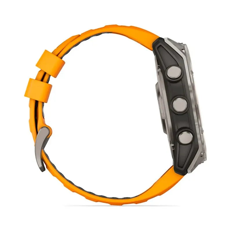 Garmin Reloj para hombre FENIX 8 51mm Zafiro Amoled Titanio con correa de silicona naranja ref: 010-02905-11